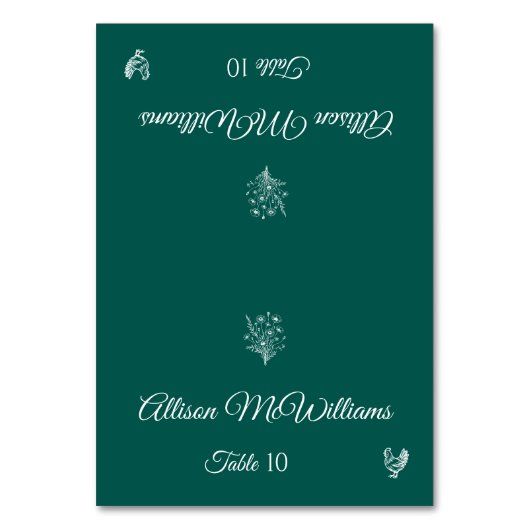 結婚座席表 – 野花 – 家きん – テーブル テーブルナンバー (正面)