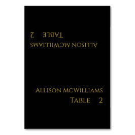 結婚座席表 – 黒と金ゴールド- テーブルナンバー