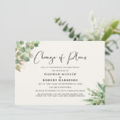 結婚延期のお知らせカード  ユーカリクリーム 案内状 (スタンド正面)