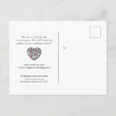 結婚延期のお知らせ写真更新QRコードスクリプト 案内ポストカード (裏面)