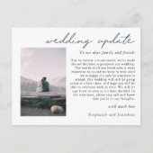 結婚延期のお知らせ写真更新QRコードスクリプト 案内ポストカード (正面)