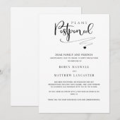 結婚延期のお知らせ, シンプルモダン発表 招待状 (正面/裏面)