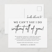 結婚延期のお知らせ 新しい日程を保存 案内ポストカード (正面/裏面)