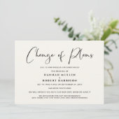 結婚延期のお知らせ　計画変更　クリーム 案内状 (スタンド正面)