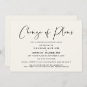 結婚延期のお知らせ　計画変更　クリーム 案内状 (正面/裏面)