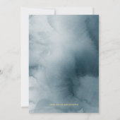 結婚延期 ネイビーとゴールドの水彩画 招待状 (裏面)