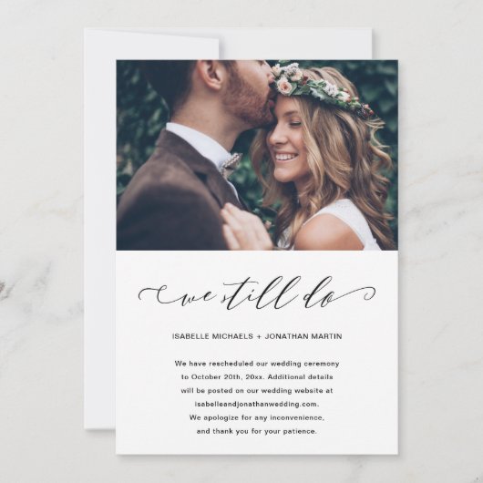 結婚延期　写真はそのまま 案内状 (正面)
