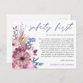 結婚延期 安全第一 COVID フラワーズ 案内ポストカード (正面/裏面)