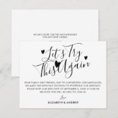 結婚延期 新たな計画を  今度こそ 案内状 (正面/裏面)