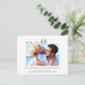 結婚延期 新日程 フォト & ハート 案内ポストカード (スタンド正面)