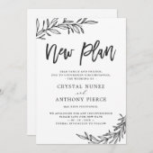 結婚延期 新計画 救済 新日程を保存 招待状 (正面/裏面)