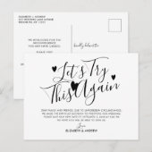 結婚延期 日程変更 再トライ 案内ポストカード (正面/裏面)