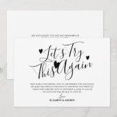 結婚延期 日程変更 再トライ 案内状 (正面/裏面)