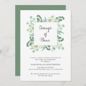 結婚延期 水彩グリーン 案内状 (正面/裏面)