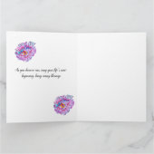 結婚式おめでとう。巨大なハイビスカスの花の車 カード (内部)