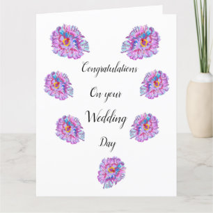 結婚式おめでとう。巨大なハイビスカスの花の車 カード