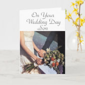 結婚式おめでとう **息子** カード (黄色い花)