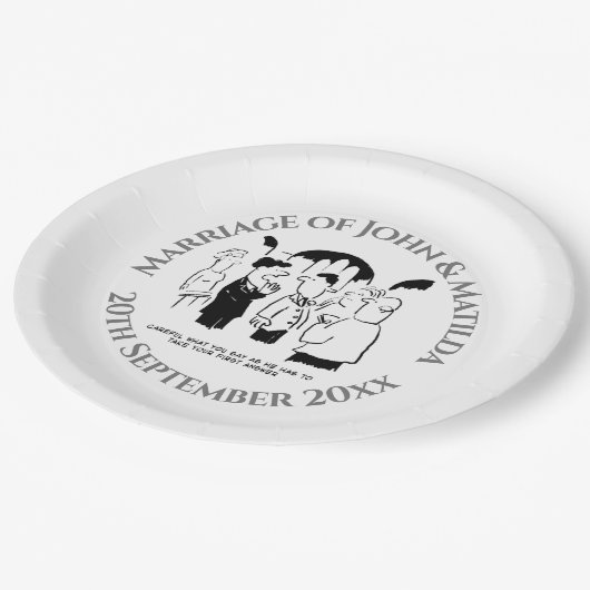 結婚式おもしろいの披露宴の漫画 ペーパープレート (アングル)