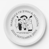 結婚式おもしろいの披露宴の漫画 ペーパープレート (正面)