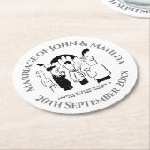 結婚式おもしろいの披露宴の漫画 ラウンドペーパーコースター (アングル)