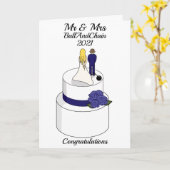 結婚式おもしろい祝いのカスタマイズ可能な車 カード (黄色い花)