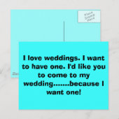 結婚式が大好き。私も挙げたいな。できれば... インビテーションポストカード (正面/裏面)