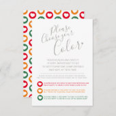 結婚式でのソーシャルディスタンス カラー レベル リクエスト エンクロージャーカード (正面/裏面)