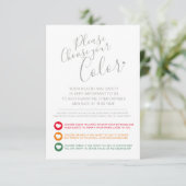 結婚式でのソーシャルディスタンス カラー レベル リクエスト エンクロージャーカード (スタンド正面)