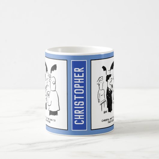 結婚式でベストマンが花婿に警告。ユーモア コーヒーマグカップ (中央)