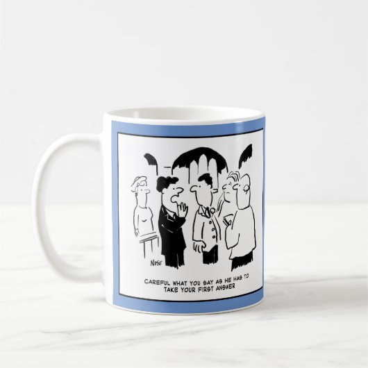 結婚式でベストマンが花婿に警告。ユーモア コーヒーマグカップ (左)