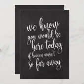 結婚式で使える手頃な価格の黒板メモリアルサイン 招待状 (正面/裏面)