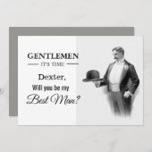 結婚式で俺のベストマンになってくれませんか?というカード 招待状 (正面/裏面)