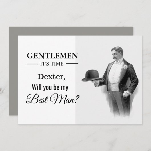 結婚式で俺のベストマンになってくれませんか?というカード 招待状 (正面/裏面)