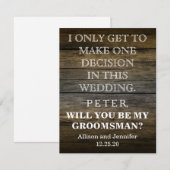 結婚式で僕の隣に立ってくれるかい？（特別な）仲間として 招待状 (正面/裏面)