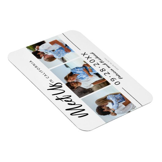 結婚式で我々に会う日付3の写真を保存 マグネット (右側)