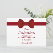 結婚式で指輪を運んで来る人としてあなたのサービスは要求された赤い弓です 招待状 (スタンド正面)