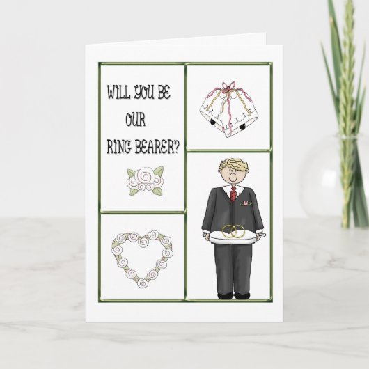 結婚式で指輪を運んで来る人の招待状 シーズンカード (正面)