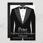 結婚式で指輪を運んで来る人の花婿の付添人としてあなたのサービス 招待状 (正面/裏面)