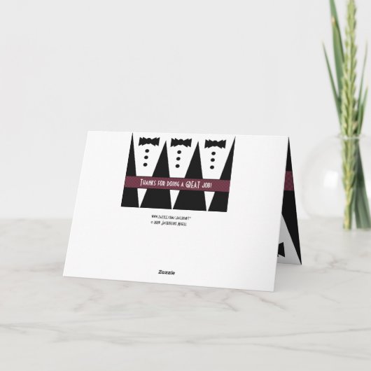 結婚式で指輪を運んで来る人は- 3着のタキシード感謝していしています サンキューカード (裏面)