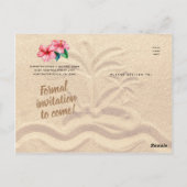 結婚式で日付を保存 |トロピカルフォト縁ど ポストカード (裏面)