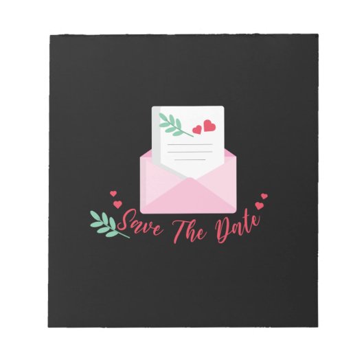 結婚式で日付を保存 ノートパッド (正面)