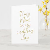 結婚式で母へ | おしゃれなゴールドレター カード (黄色い花)
