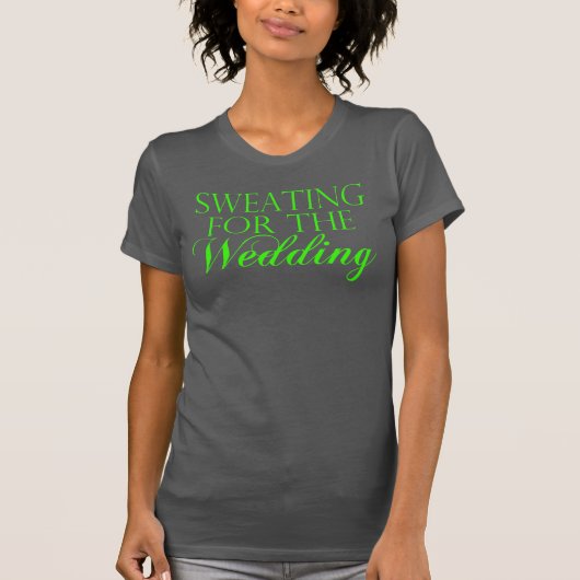 結婚式で汗をかくグリーン＆グレー。シングレット Tシャツ (正面)