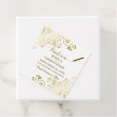 結婚式で私たちを鉛筆の日付を保存金ゴールド&白 フェイバータグ (インサイチュ)