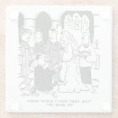 結婚式で花嫁にプロポーズしようとした男 - 面白い ガラスコースター (裏面)