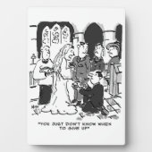 結婚式で花嫁にプロポーズしようとした男 - 面白い フォトプラーク (正面)