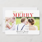 結婚式とクリスマスのハリデイ2枚の写真 招待状 (正面)