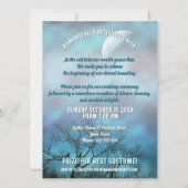 結婚式とハロウィンのためのゴシックブルーフルムーン 招待状 (裏面)