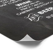 結婚式とパーティーの受付のBARメニュー看板 ポスター (角)