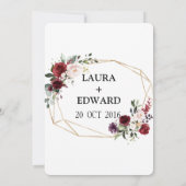 結婚式と披露宴の花のテーブル番号カード 招待状 (裏面)